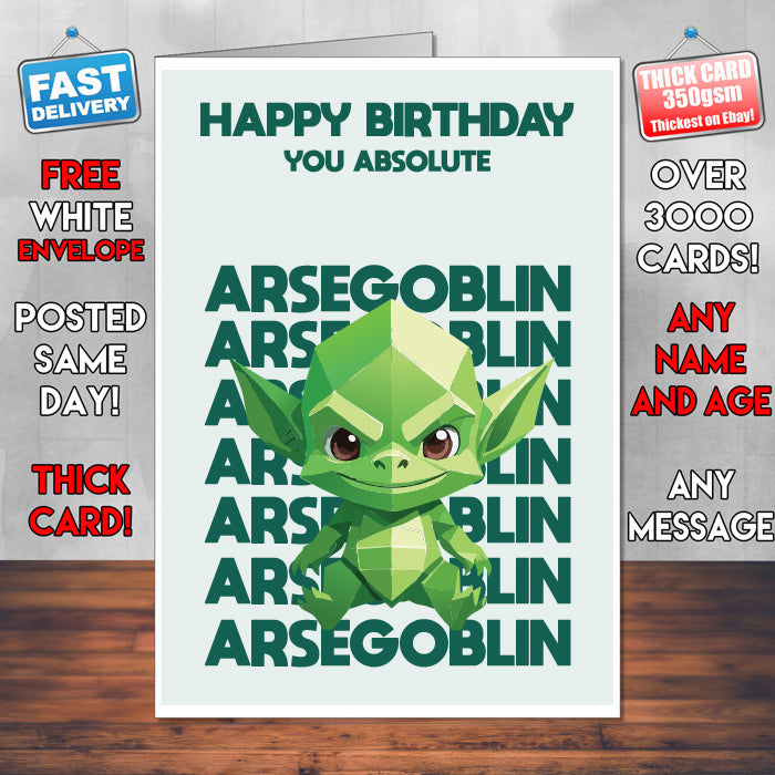 Rude Swear Word Birthday Card Design - A*SEGOBLIN