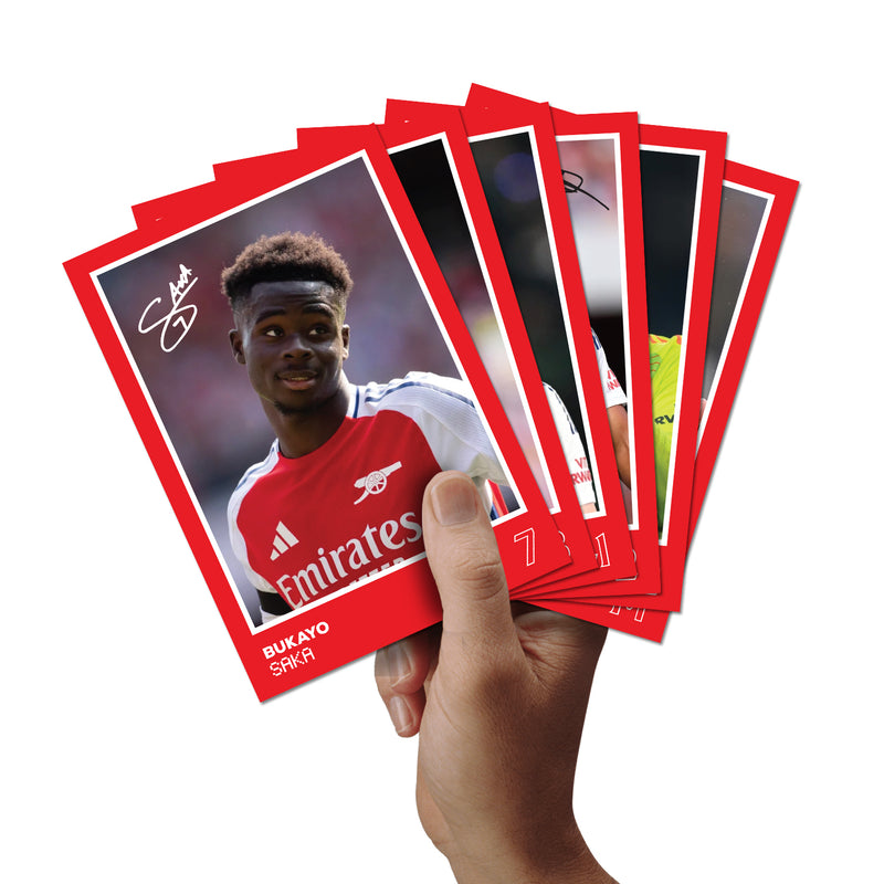 Arsenal Players SIGNED A6 Poster Pack 2 - 6  Autographed Poster Print Cards (Saka, Saliba, Rice, Odegard, Raya, Arteta)