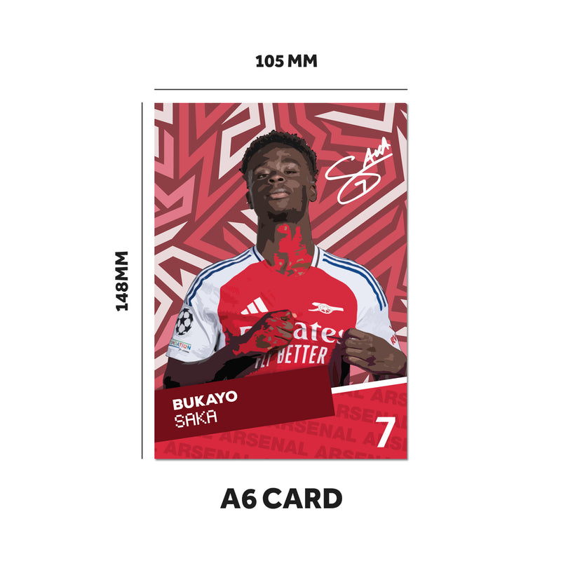 Arsenal Players SIGNED A6 Poster Pack - 6  Autographed Poster Print Cards (Saka, Saliba, Rice, Odegard, Raya, Arteta)