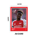 Arsenal Players SIGNED A6 Poster Pack 2 - 6  Autographed Poster Print Cards (Saka, Saliba, Rice, Odegard, Raya, Arteta)