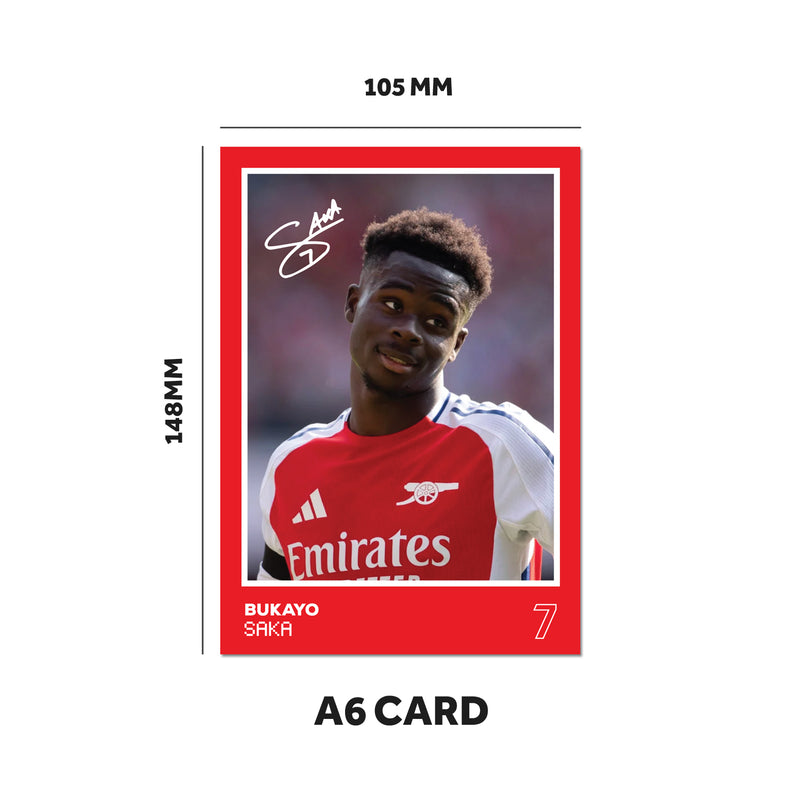 Arsenal Players SIGNED A6 Poster Pack 2 - 6  Autographed Poster Print Cards (Saka, Saliba, Rice, Odegard, Raya, Arteta)