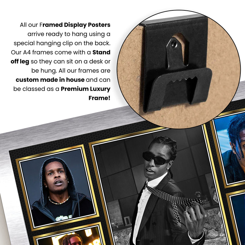 Rappers ASAP Rocky Framed Autographed Print - Limited Edition Autograph Fan Gift – Collectible Memorabilia Merchandise