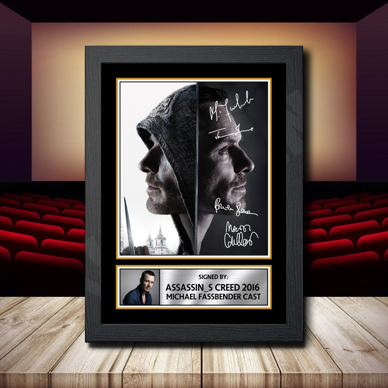 Assassin S Creed 2016 Michael Fassbender Cast Printed Signature Movie Star Poster Print Framed Wall Art Gift – Assassin S Creed 2016 Michael Fassbender Cast Printed Signature Movie Star