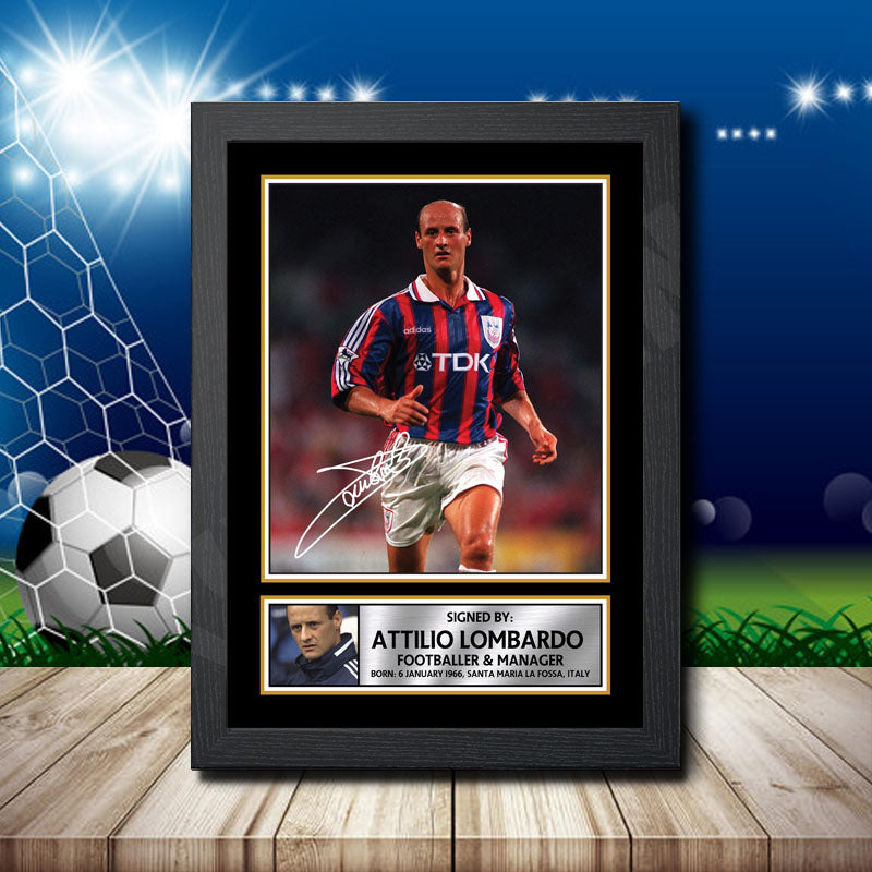 Attilio Lombardo Printed Signature Footballers Star Poster Print Framed Wall Art Gift – Attilio Lombardo Printed Signature Footballers Star Poster Print