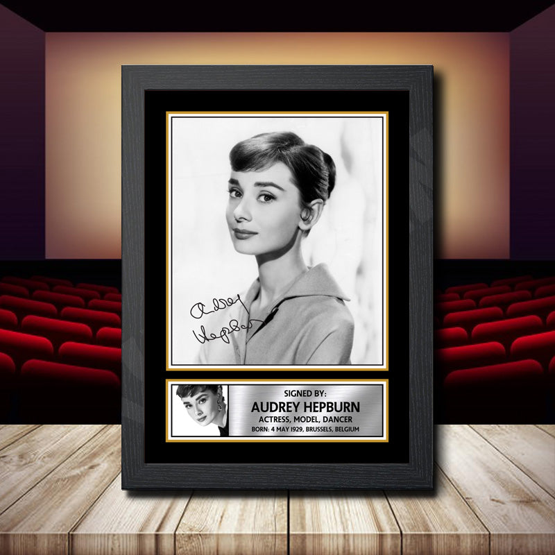 Audrey Hepburn 2 Printed Signature Movie Star Poster Print Framed Wall Art Gift – Audrey Hepburn 2 Printed Signature Movie Star Poster Print