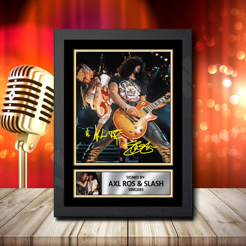 Axl Rose Slash – Printed Signature Music Star Print – Axl Rose Slash