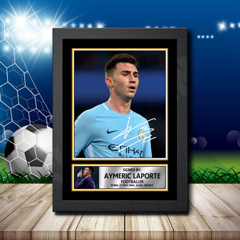 Aymeric Laporte 1 Printed Signature Footballers Star Poster Print Framed Wall Art Gift – Aymeric Laporte 1 Printed Signature Footballers Star Poster Print