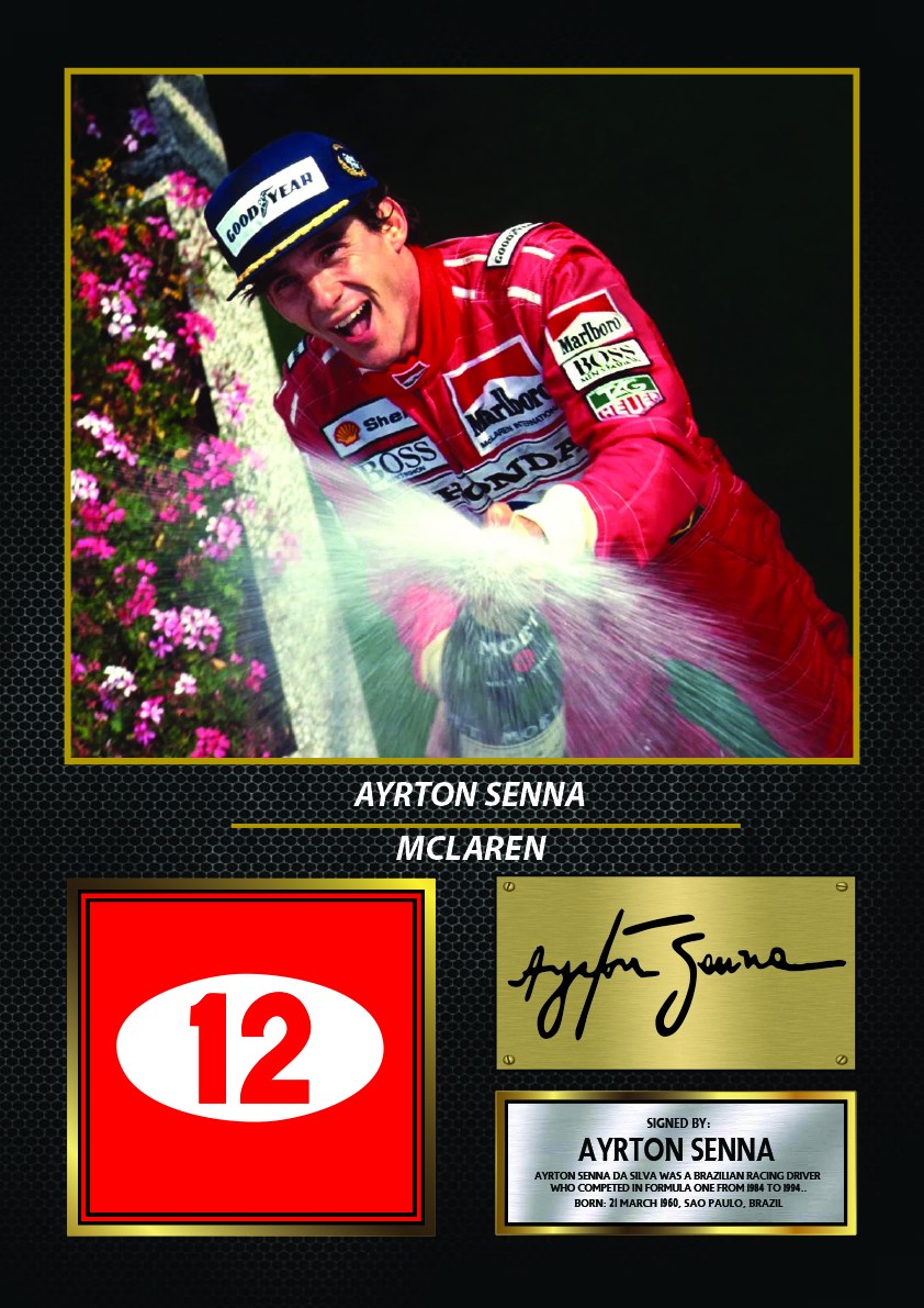 Ayrton Senna Racing Driver Printed Signature Print – ayrton Senna printed signature poster