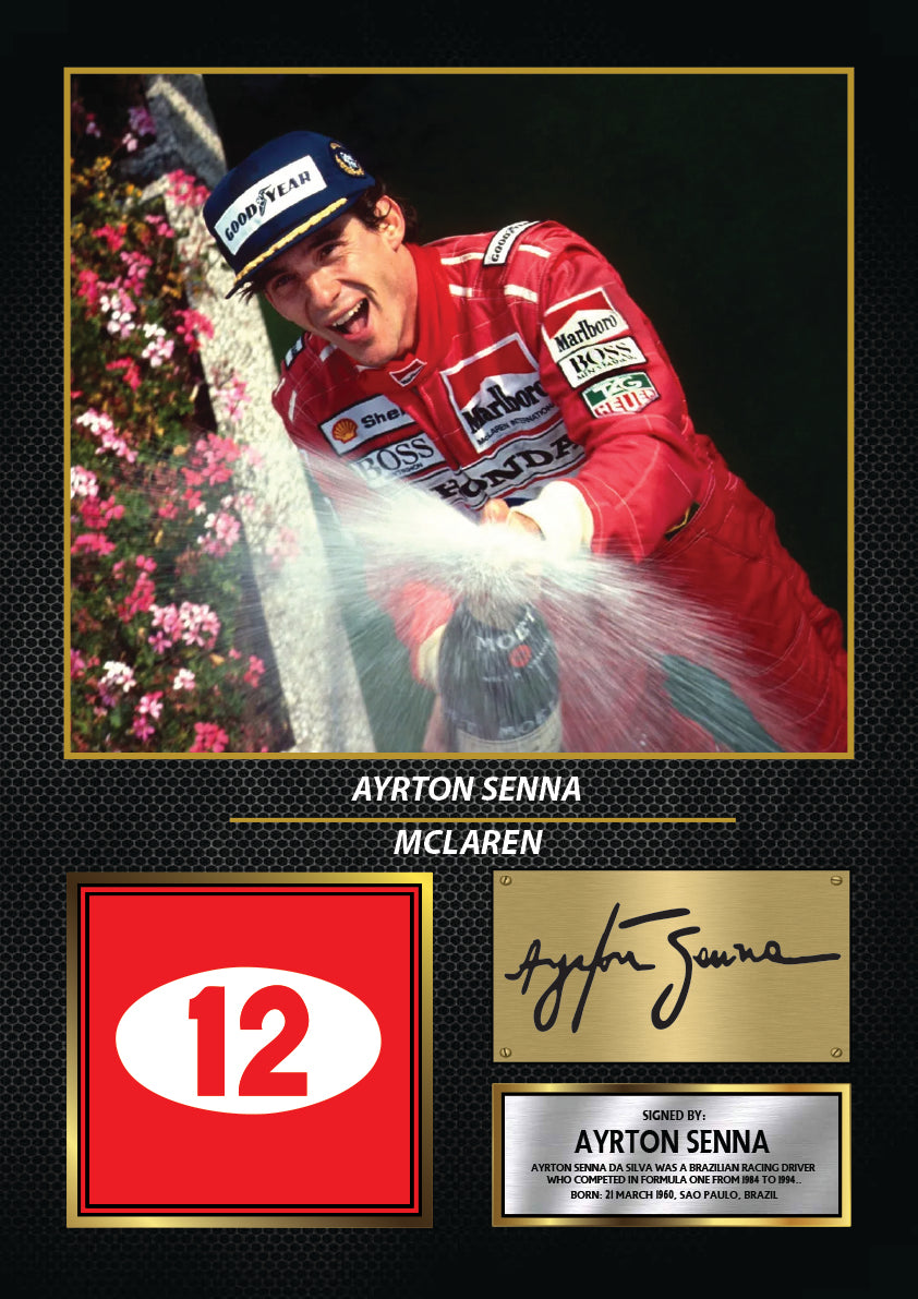 Ayrton Senna Printed Signature Poster Print – Motorsport Legend Wall Art – Motorsport Wall Art with Printed – Ayrton Senna Printed Signature Poster Print