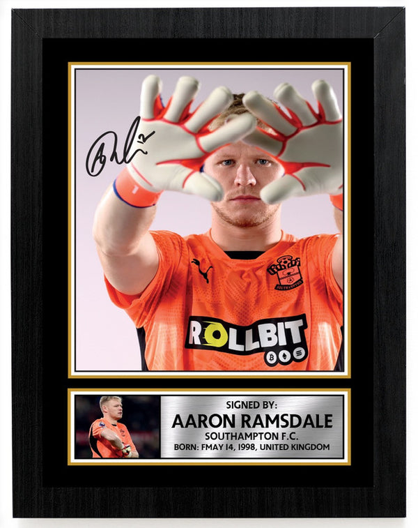 Aaron Ramsdale Printed Signature Poster Print – Arsenal & England Goalkeeper – Framed or Unframed – Gift for Football Fans