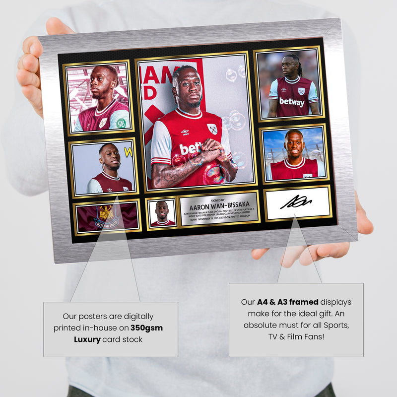 Aaron Wan-Bissaka Limited Edition Signed Football Poster Print