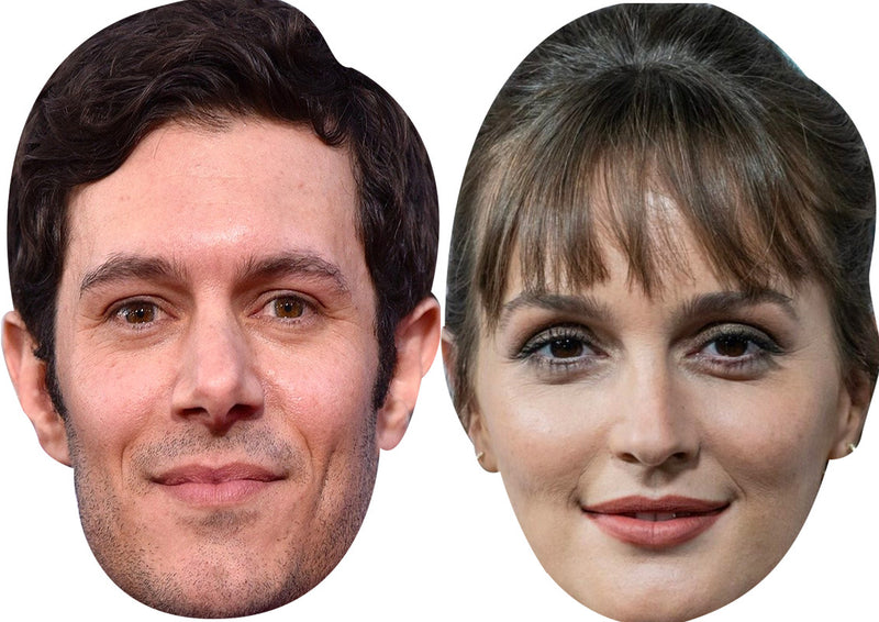 Adam Brody and Leighton Meester Celebrity Couple Face Mask Fancy Dress - High-Quality Cardboard Masks for Any Occasion