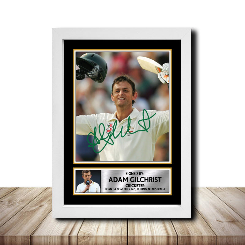 Adam Gilchrist M1451 Cricketer Printed Signature Poster Print Gift