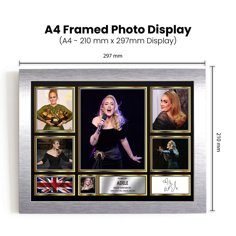 Adele Singers Framed Autographed Print - Limited Edition Autograph Fan Gift – Collectible Memorabilia Merchandise