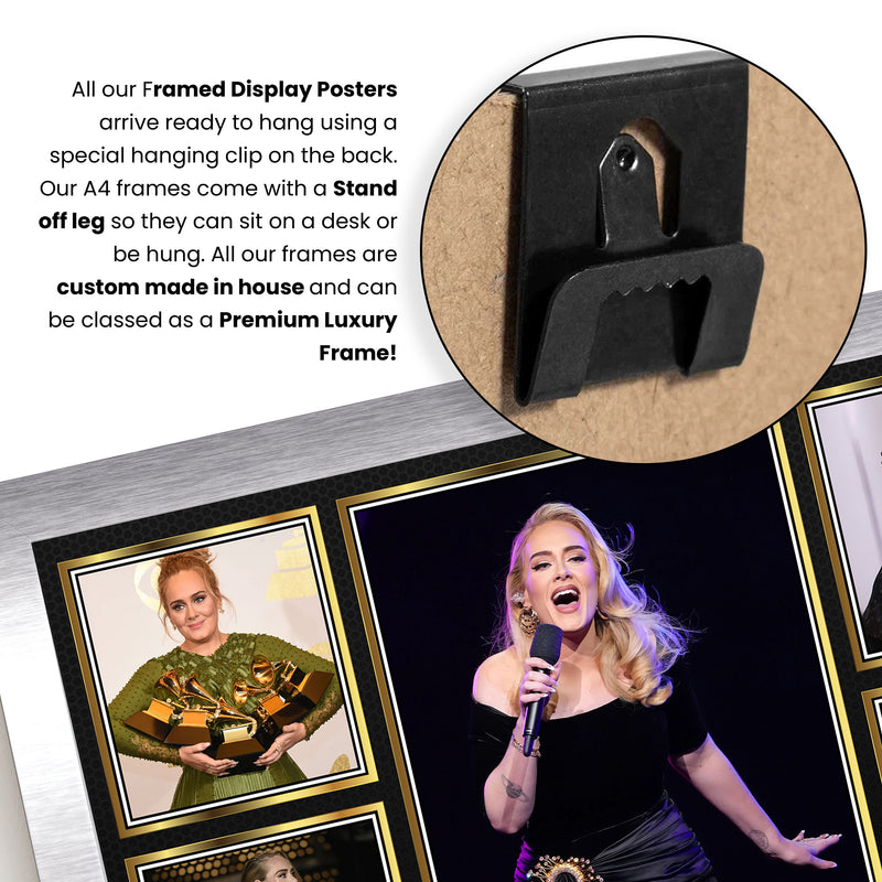 Adele Singers Framed Autographed Print - Limited Edition Autograph Fan Gift – Collectible Memorabilia Merchandise