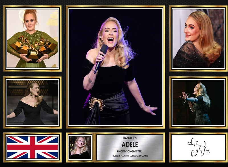 Adele Singers Framed Autographed Print - Limited Edition Autograph Fan Gift – Collectible Memorabilia Merchandise