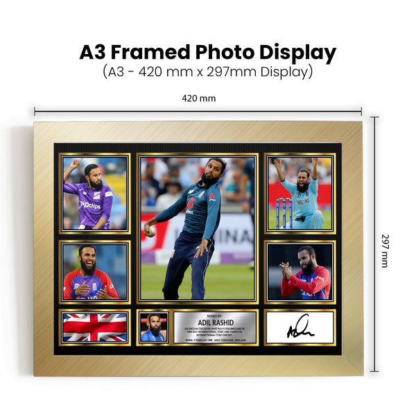 Adil Rashid M1454 – Cricketer-Printed Signature Poster Print GIFT – Reproduction Print