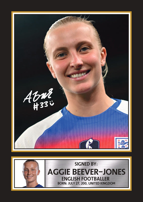 Aggie Beever-Jones Signed Autograph Poster Print – England & Chelsea Women’s Football Star – Framed or Unframed – Gift for Women’s Football Fans