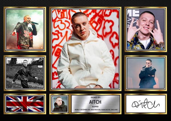 Rappers Aitch Framed Printed Signature Print – Fan Gift – Wall Art