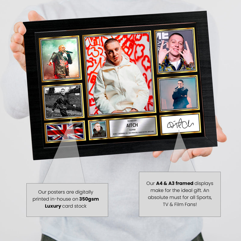 Rappers Aitch Framed Autographed Print - Limited Edition Autograph Fan Gift – Collectible Memorabilia Merchandise