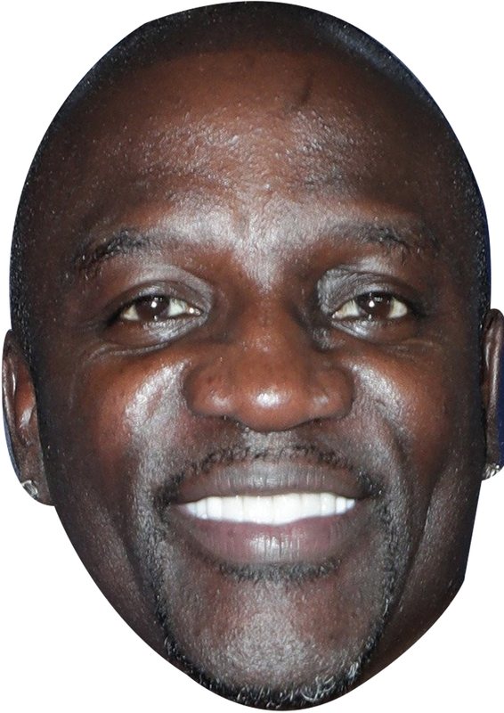 Akon Celebrity Face Mask Fancy Dress - High-Quality Cardboard Masks for Any Occasion