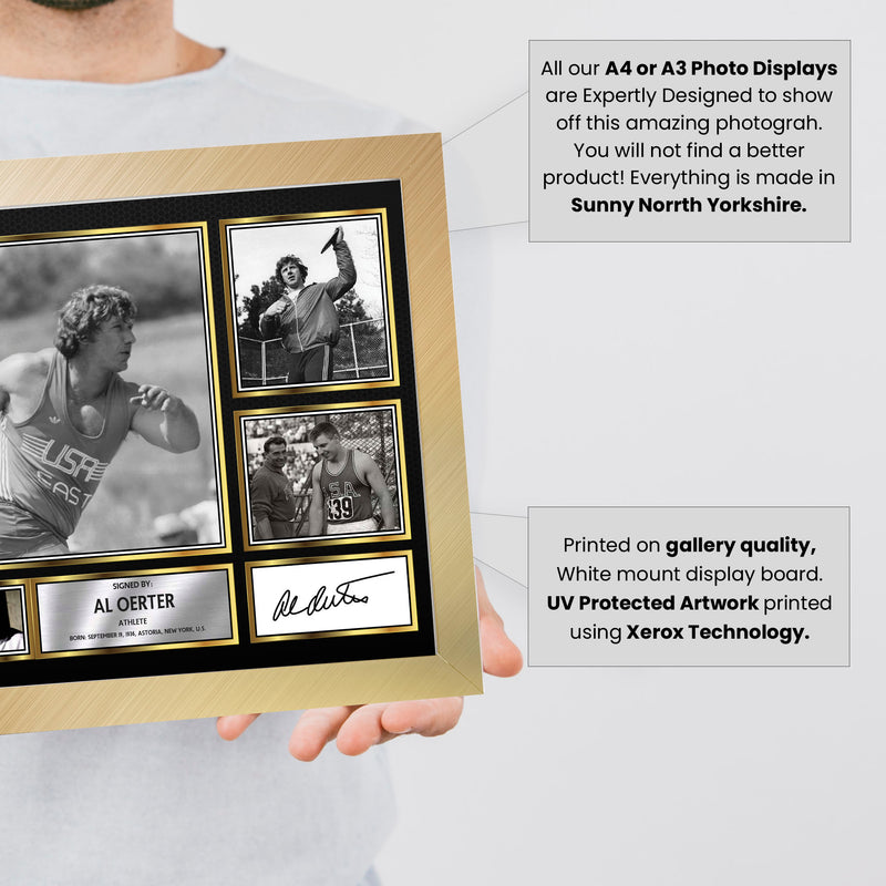 Al Oerter Olympians Framed Autographed Print - Limited Edition Autograph Fan Gift – Collectible Memorabilia Merchandise