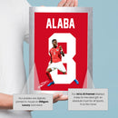 David Alaba Signed Poster Print – Austria National Team Captain Tribute Wall Art with Signature & Jersey Number 8 – Defensive Leader Memorabilia for Football Fans & Collectors