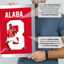 David Alaba Signed Poster Print – Austria National Team Captain Tribute Wall Art with Signature & Jersey Number 8 – Defensive Leader Memorabilia for Football Fans & Collectors