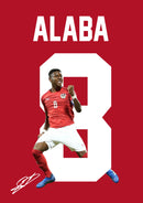 David Alaba Signed Poster Print – Austria National Team Captain Tribute Wall Art with Signature & Jersey Number 8 – Defensive Leader Memorabilia for Football Fans & Collectors