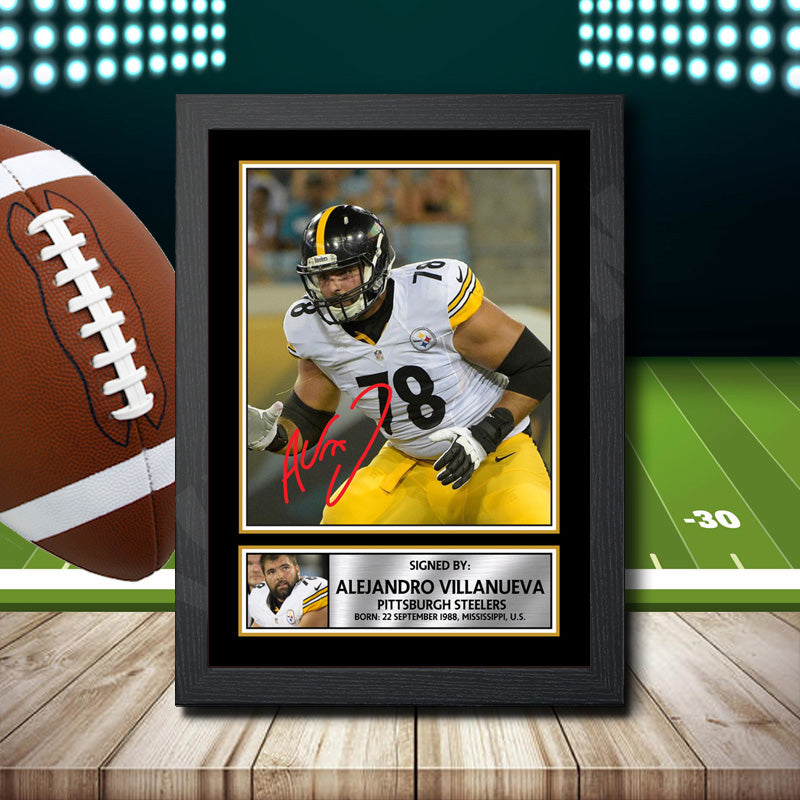 Alejandro Villanueva – Printed Signature NFL Star Print – Alejandro Villanueva