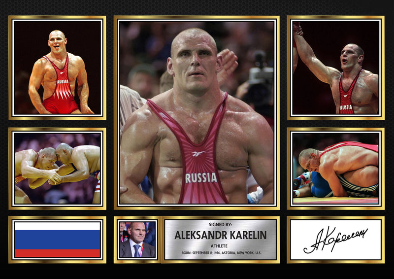 Aleksandr Karelin Olympians Framed Autographed Print - Limited Edition Autograph Fan Gift – Collectible Memorabilia Merchandise