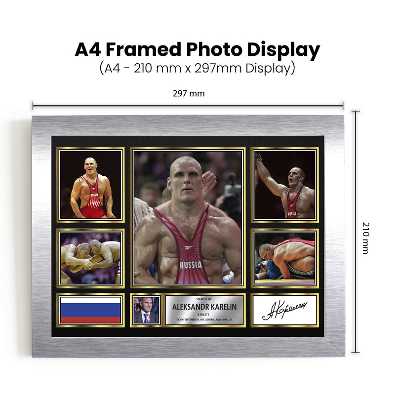 Aleksandr Karelin Olympians Framed Autographed Print - Limited Edition Autograph Fan Gift – Collectible Memorabilia Merchandise