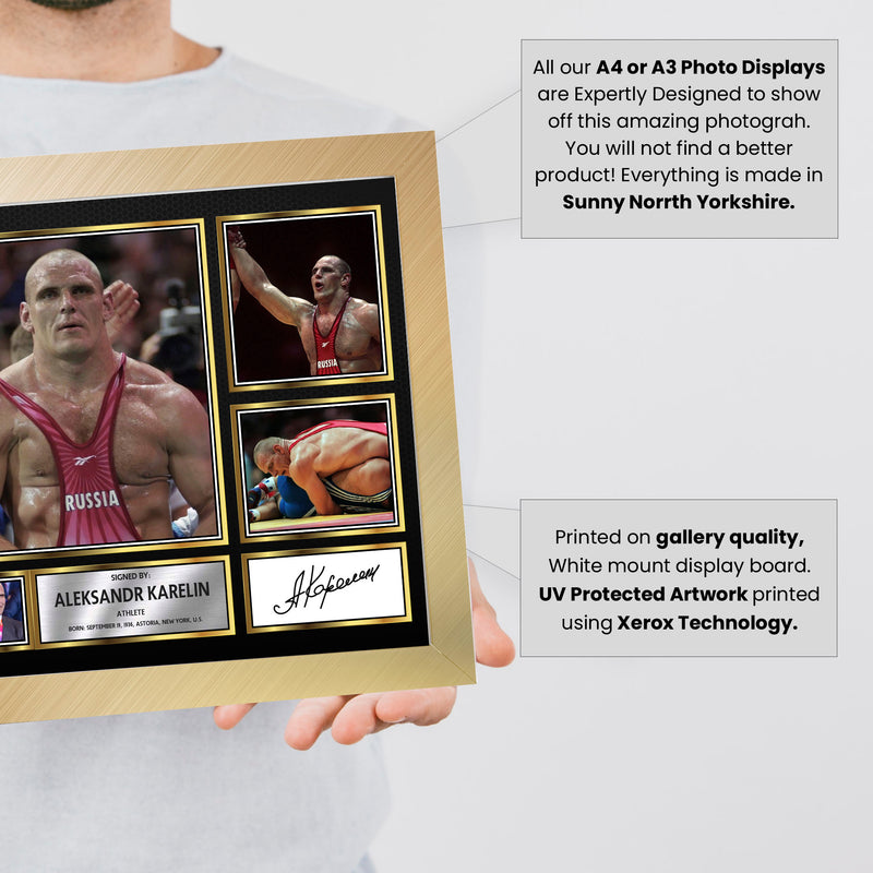 Aleksandr Karelin Olympians Framed Autographed Print - Limited Edition Autograph Fan Gift – Collectible Memorabilia Merchandise