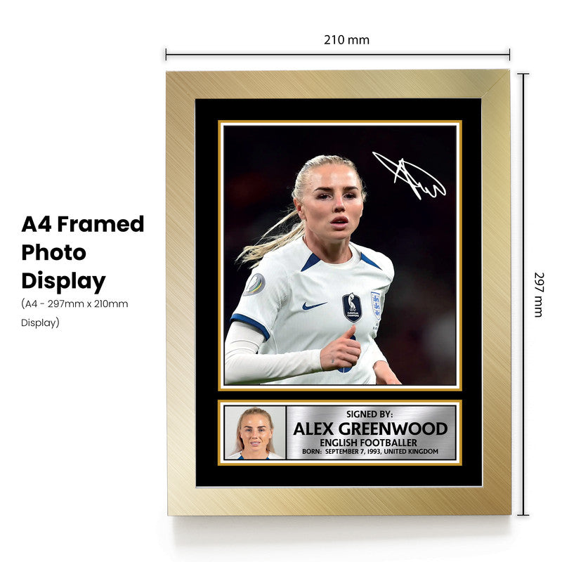 Alex Greenwood Signed Autograph Poster Print – Manchester City & England Lionesses Defender  – Framed or Unframed – Gift for Women’s Football Fans