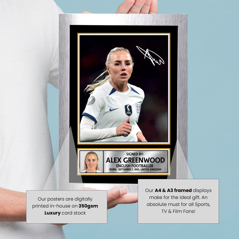 Alex Greenwood Signed Autograph Poster Print – Manchester City & England Lionesses Defender  – Framed or Unframed – Gift for Women’s Football Fans