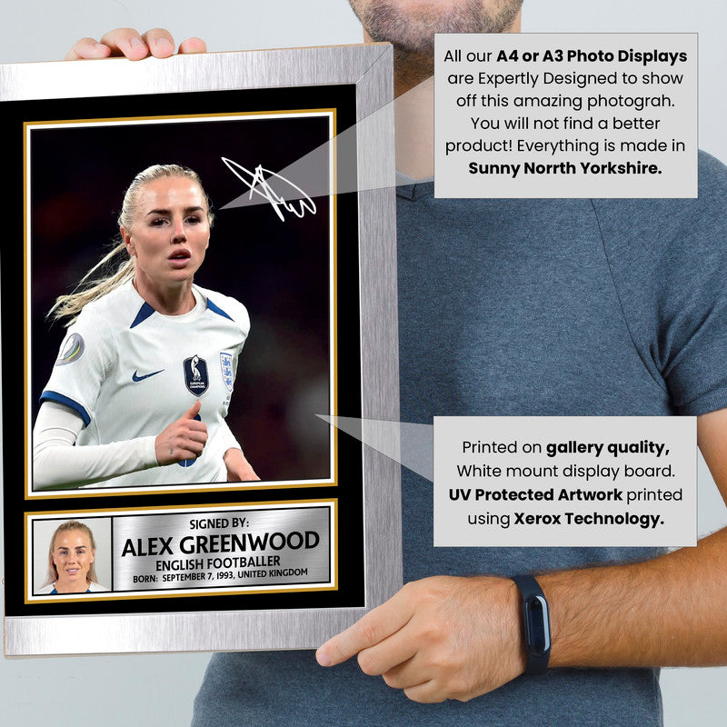Alex Greenwood Signed Autograph Poster Print – Manchester City & England Lionesses Defender  – Framed or Unframed – Gift for Women’s Football Fans