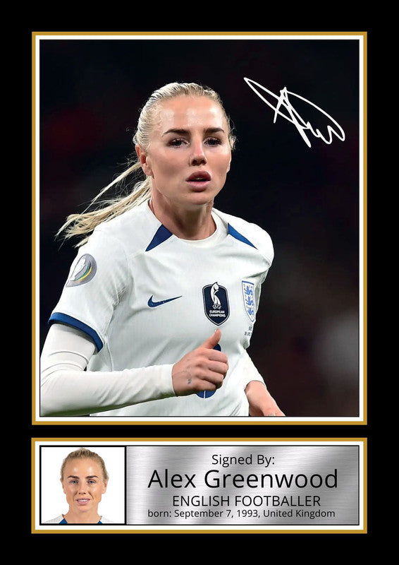 Alex Greenwood Signed Autograph Poster Print – Manchester City & England Lionesses Defender  – Framed or Unframed – Gift for Women’s Football Fans