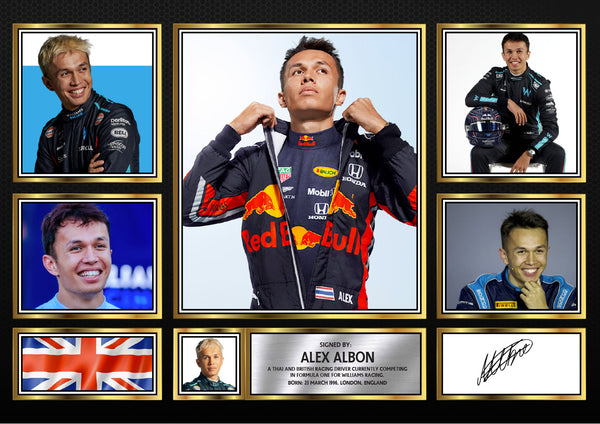 Alex Albon F1 Driver Printed Signature Gift Poster Print Artwork Display