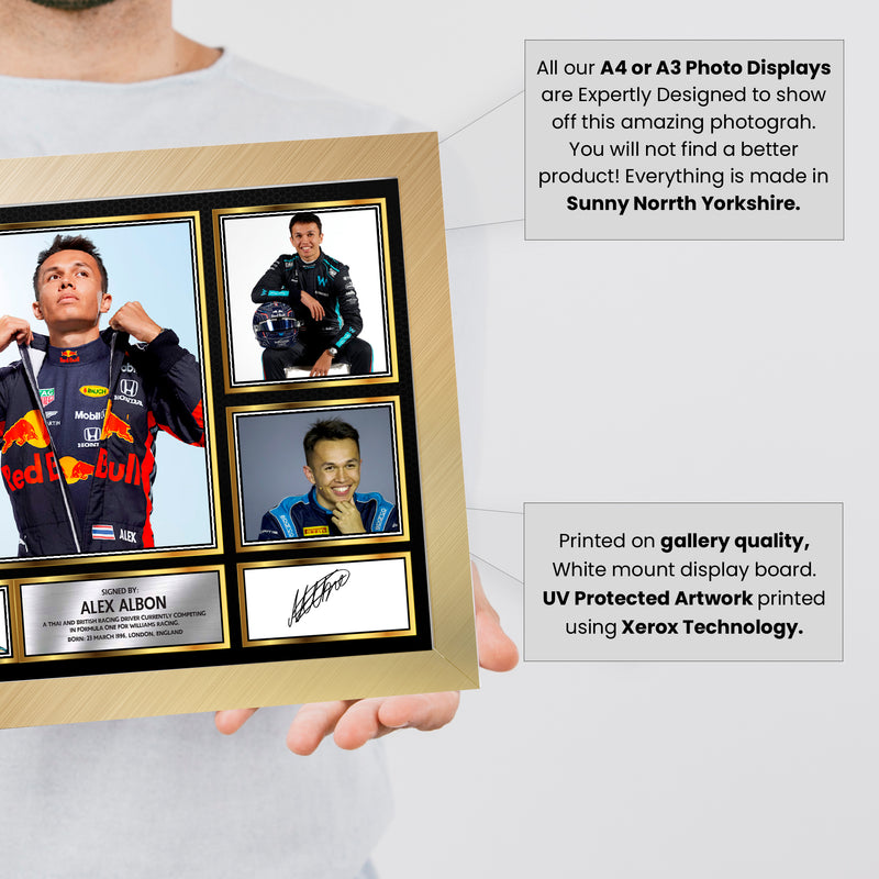 Alex Albon F1 Driver Limited Edition Signed Gift Poster Print Artwork Display