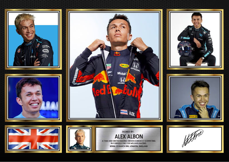 Alex Albon F1 Driver Limited Edition Signed Gift Poster Print Artwork Display