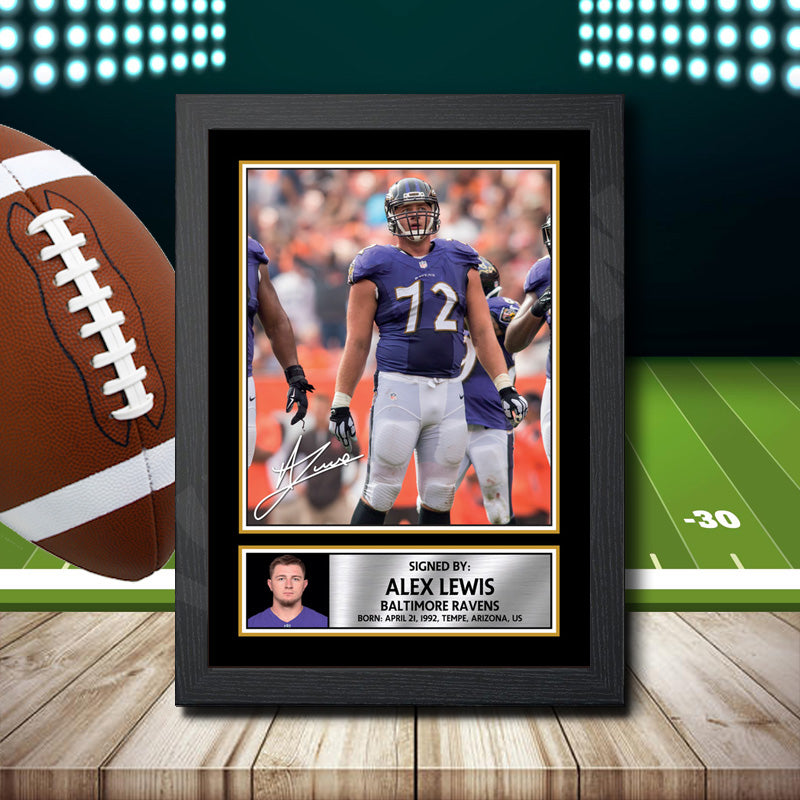 Alex Lewis 2 – Printed Signature NFL Star Print – Alex Lewis 2