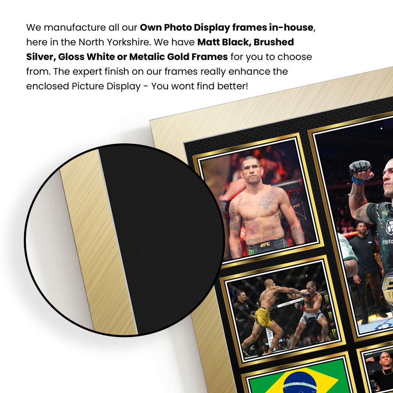 Alex Pereira UFC FIighters Framed Autographed Print - Limited Edition Autograph Fan Gift – Collectible Memorabilia Merchandise