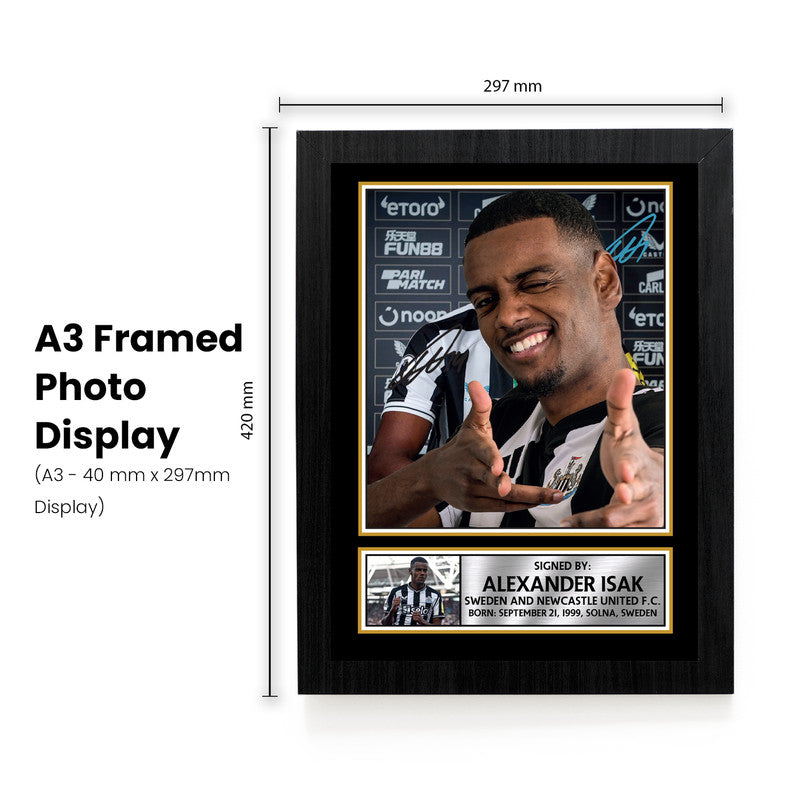 Alexander Isak Signed Autograph Poster Print – Sweden & Newcastle United F.C. – Premium Football Memorabilia Portrait Wall Art