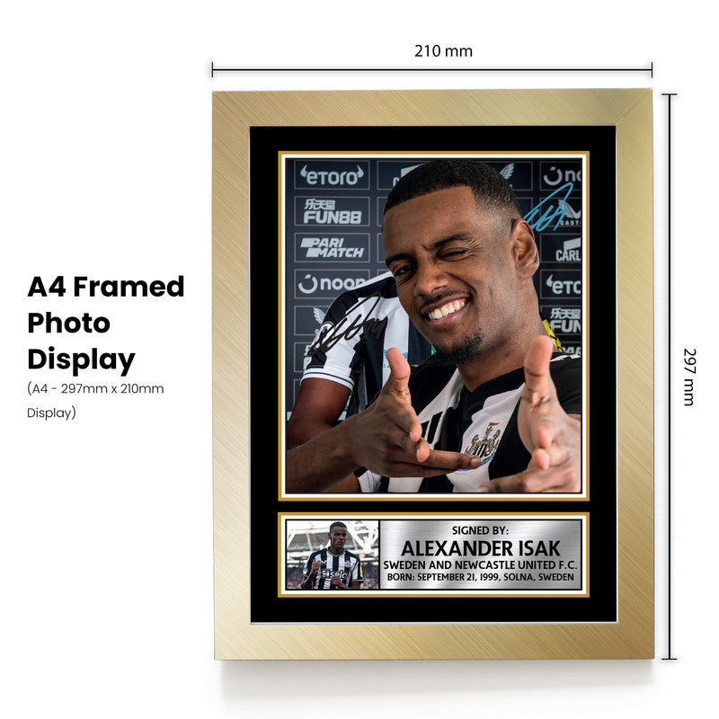 Alexander Isak Signed Autograph Poster Print – Sweden & Newcastle United F.C. – Premium Football Memorabilia Portrait Wall Art