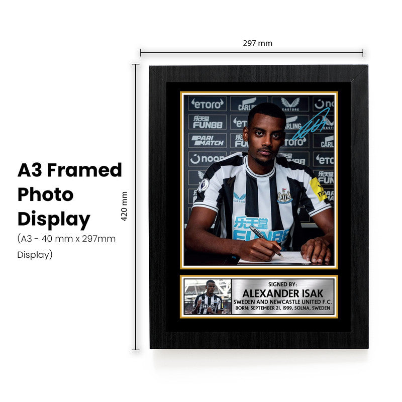 Alexander Isak Signed Autograph Poster Print – Newcastle United & Sweden – Exclusive Press Signing Portrait Football Memorabilia