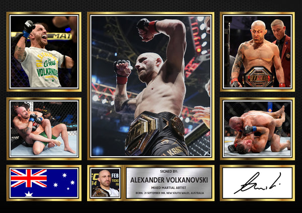 Alexander Volkanovski UFC FIighters Framed Printed Signature Print – Fan Gift – Wall Art – Reproduction Print