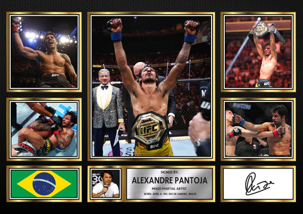 Alexandre Pantoja UFC FIighters Framed Printed Signature Print – Fan Gift – Wall Art – Reproduction Print