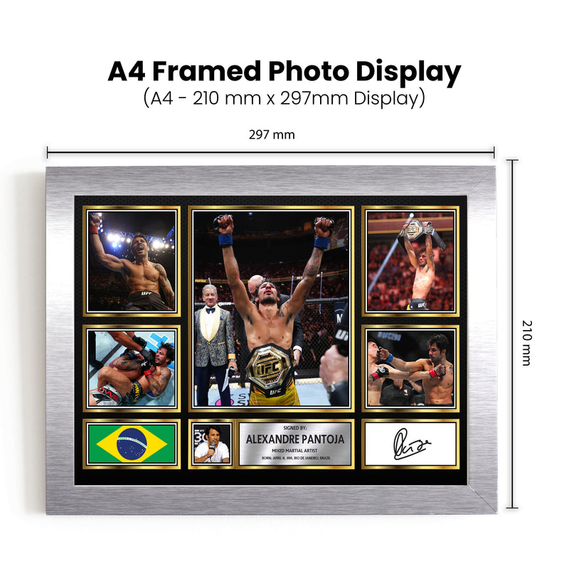 Alexandre Pantoja UFC FIighters Framed Autographed Print - Limited Edition Autograph Fan Gift – Collectible Memorabilia Merchandise