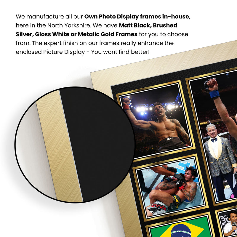 Alexandre Pantoja UFC FIighters Framed Autographed Print - Limited Edition Autograph Fan Gift – Collectible Memorabilia Merchandise