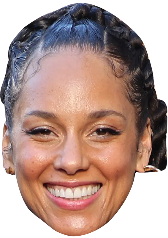 Alicia Keys Celebrity Face Mask Fancy Dress - High-Quality Cardboard Masks for Any Occasion